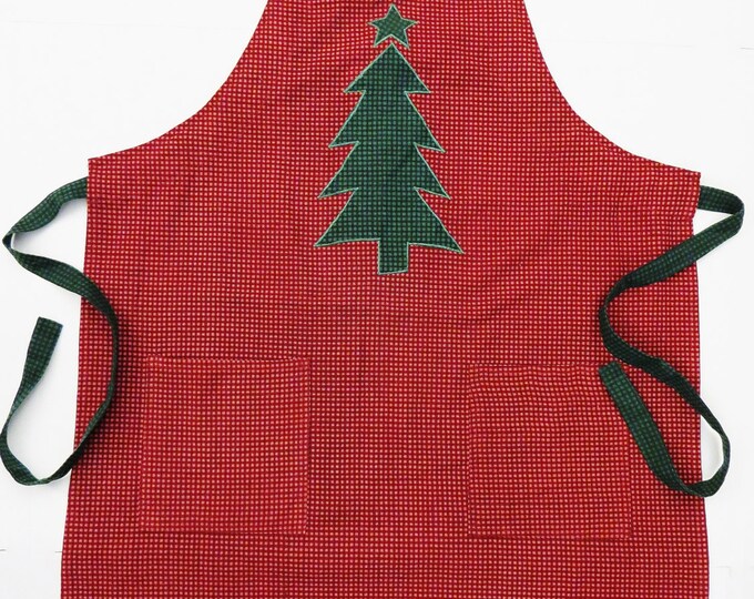 Christmas Apron Holiday Apron Red and Green Apron Full Etsy