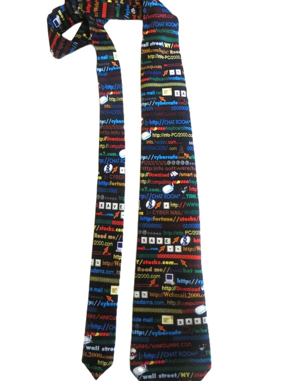 Silk Necktie Computer URL Internet Theme, Multico… - image 3