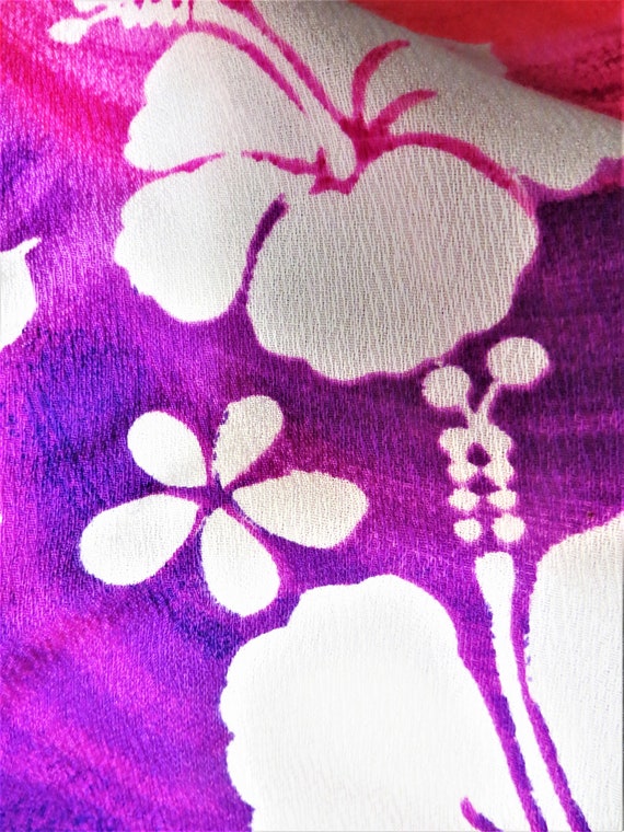 70s Lavacloth Hawaiian Maxi Dress, Bright Pink Pu… - image 7