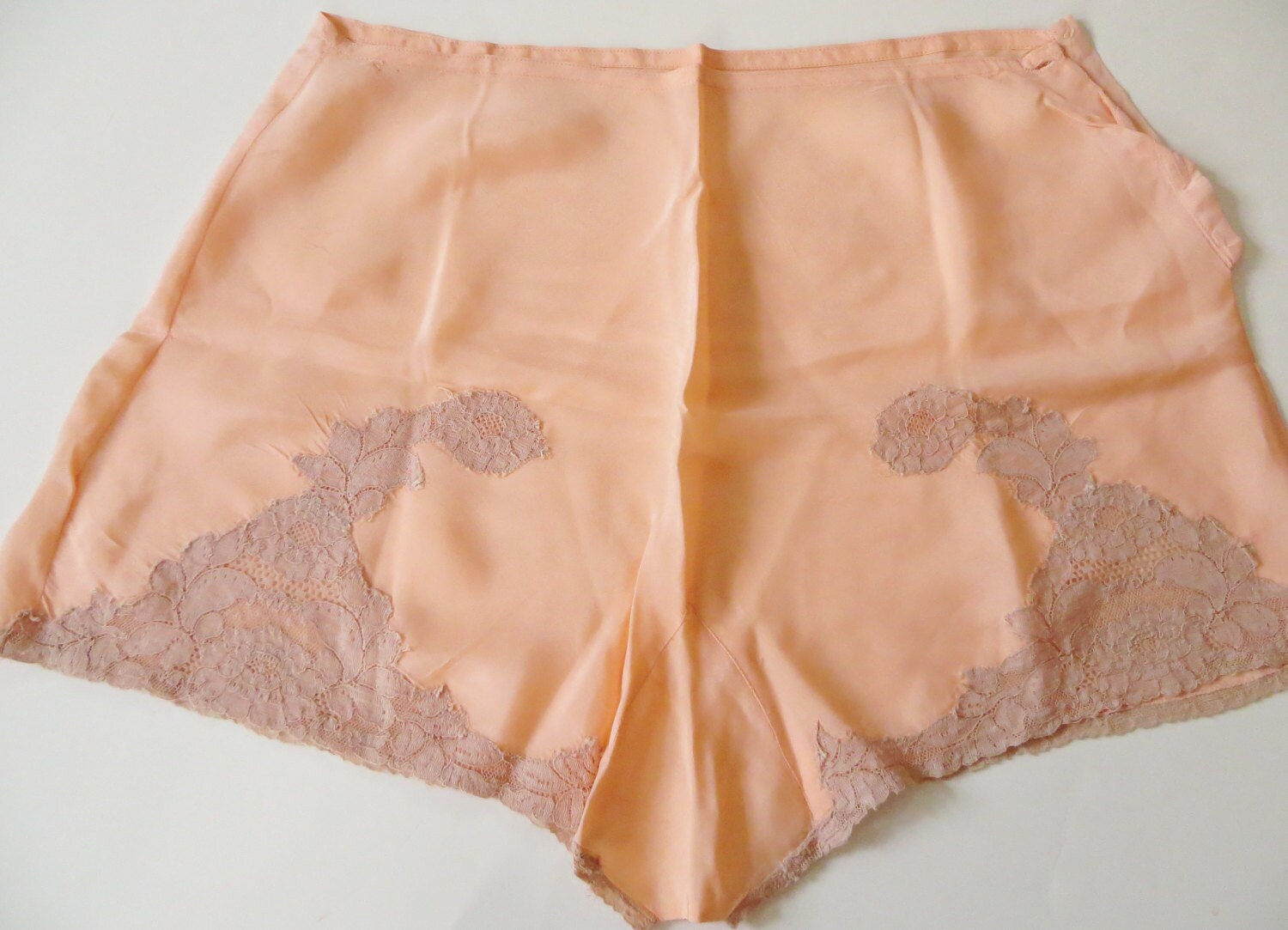 High Waist Sissy Panties Vintage 30s 40s Peach Silk Tap Etsy