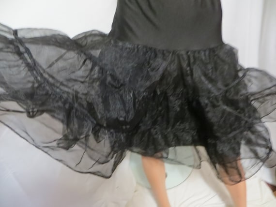 Black Full Crinoline Petticoat, triple Layer Tier… - image 2