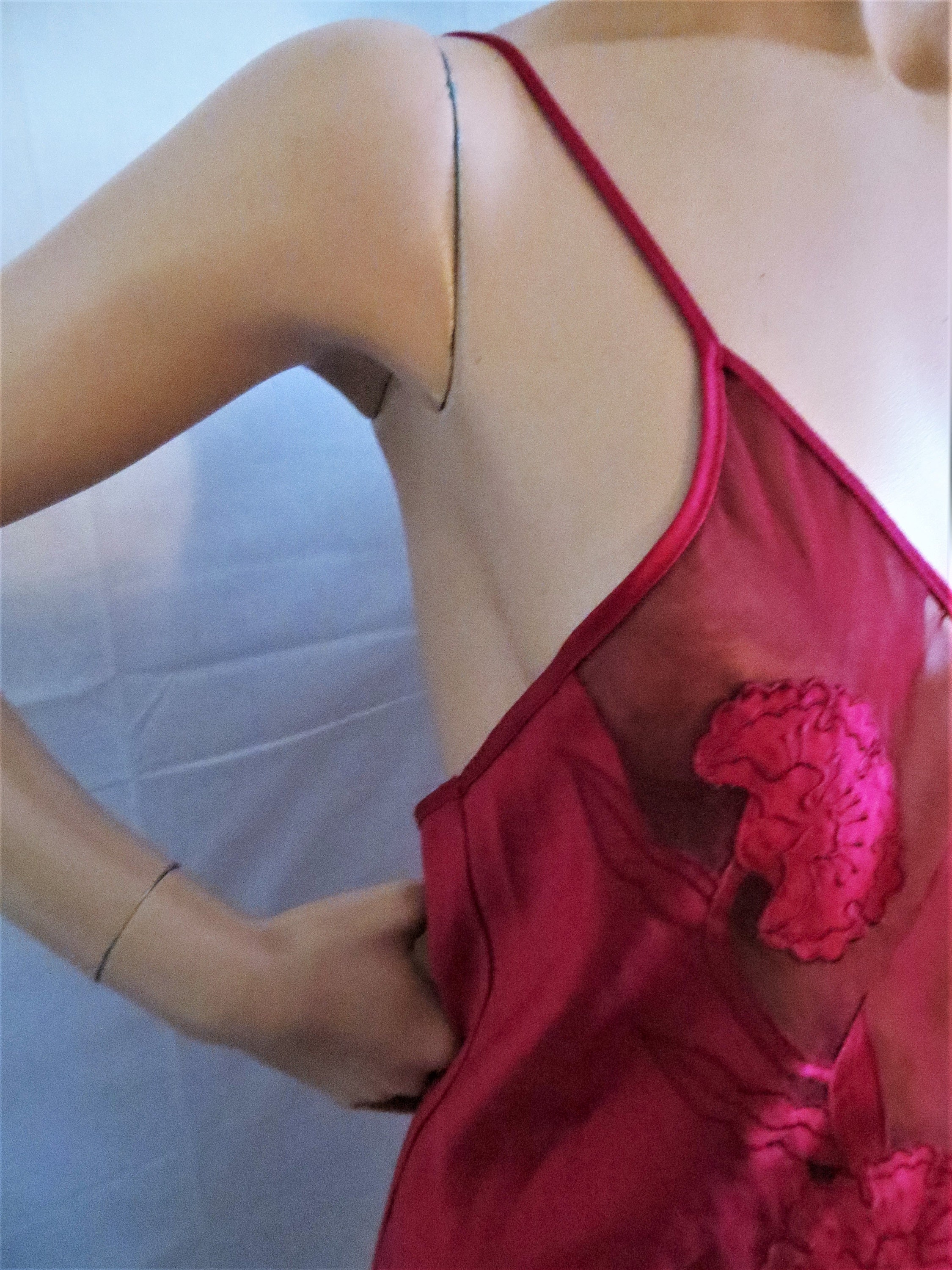 open lace back dress 100% Mulberry Silk Mini Slip - Red | SILKBLVD Sleepwear