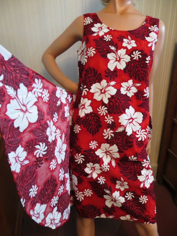 red hibiscus dress