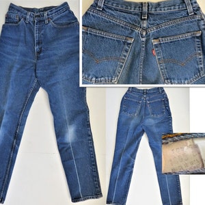 Vintage High-Rise Levi&#39;s Jeans, Heavy Cotton Denim, Classic Jeans, Vintage size 12, Waist 27, Inseam 30 1/2, Small size