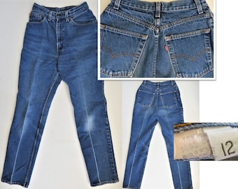 Vintage High-Rise Levi's Jeans, Heavy Cotton Denim, Classic Jeans, Vintage size 12, Waist 27, Inseam 30 1/2, Small size