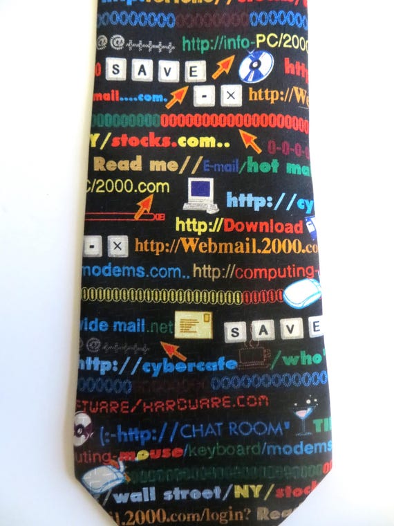 Silk Necktie Computer URL Internet Theme, Multico… - image 1