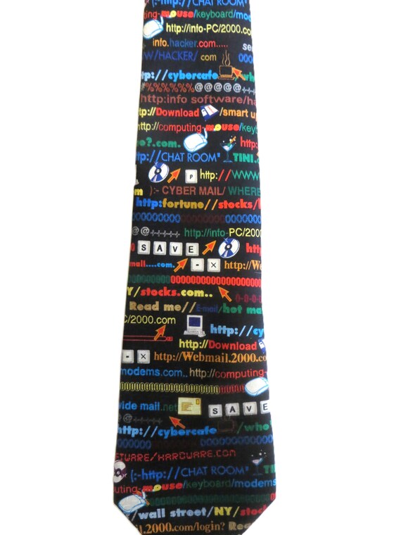 Silk Necktie Computer URL Internet Theme, Multico… - image 4