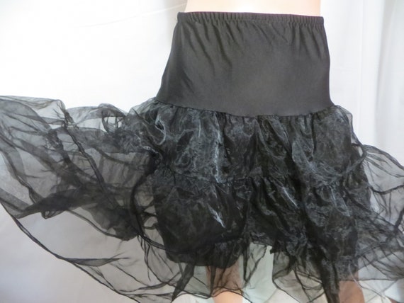 Black Full Crinoline Petticoat, triple Layer Tier… - image 1