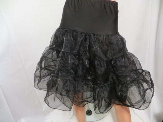 Black Full Crinoline Petticoat, triple Layer Tier… - image 3