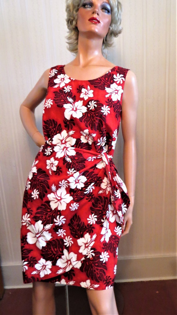 hibiscus print dress