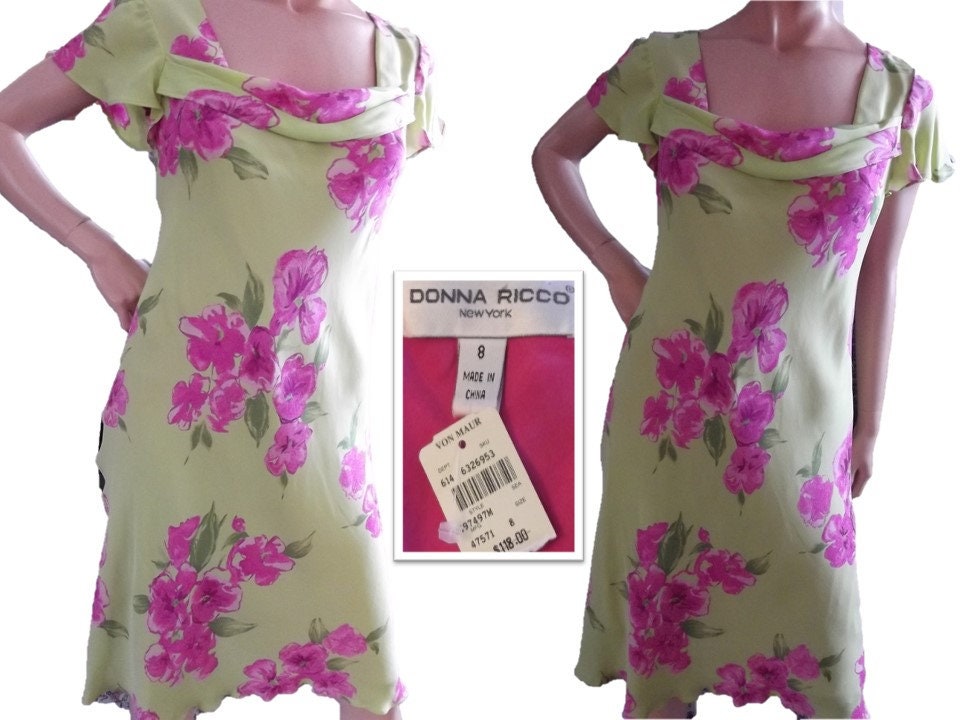 Deadstock 90s Silk Dress Donna Ricco 