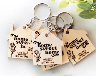 Lovely Home Sweet Home Keychains AG0054 4 Imitation Leather Pendant Charms Green