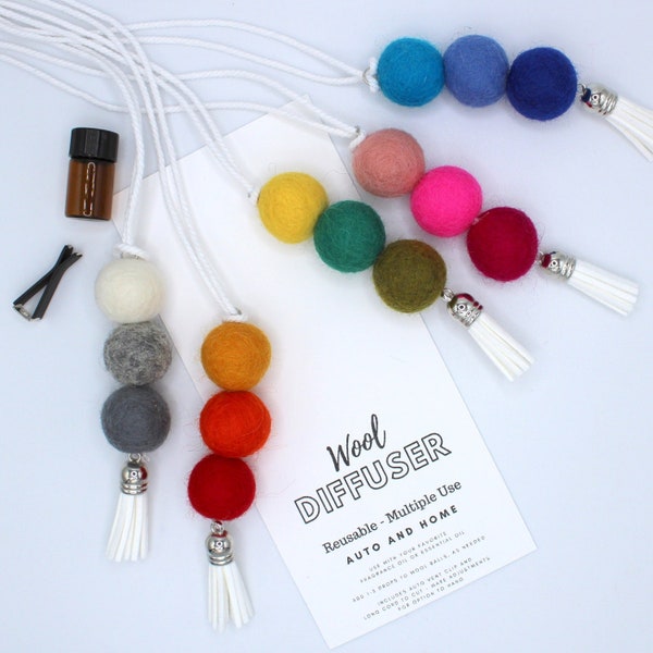 Car Diffuser | Natural Oil Diffuser | Wool Ball Diffuser | Home Auto Diffuser | Wool Felt Diffuser Essential Naturals Oils | Car Vent Clip