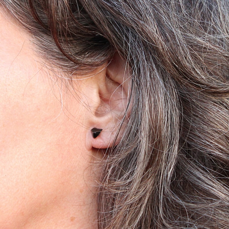 Raw Gemstone Stud Earrings Tiny Crystal Earrings Real Etsy