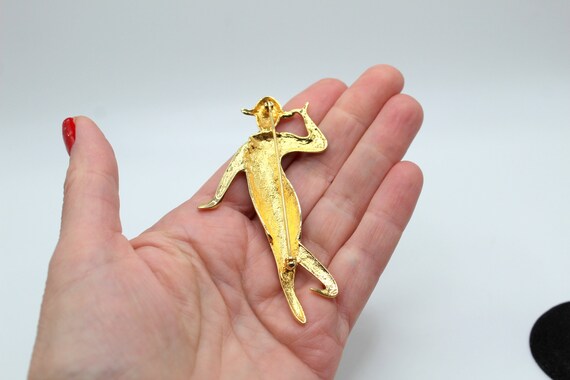 Vintage Dancing Harlequin Pin Brooch Art Deco Sty… - image 3