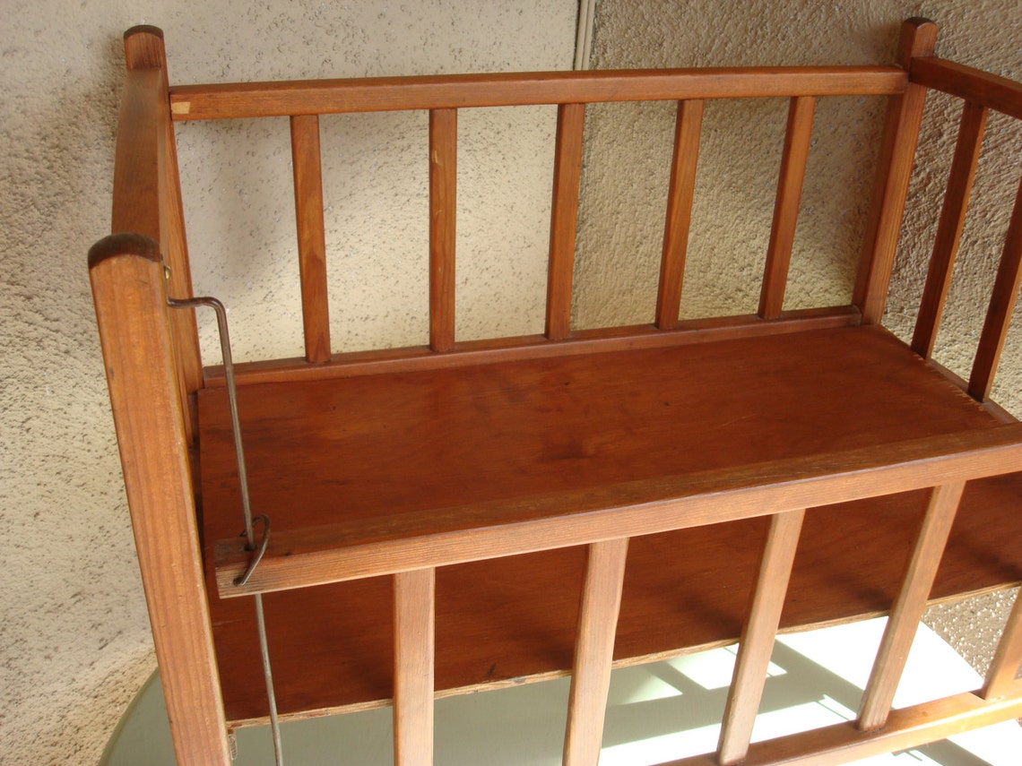 Vintage Rustic Cottage Chic Wood Baby Doll Crib 1940s1950s Etsy