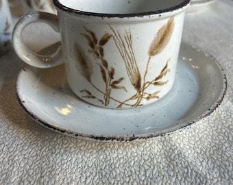 Vintage Midwinter Stonehenge Wild Oats Cup and Saucer Set - Choose Quantity