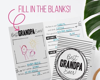 Grandpa Birthday Card from Grandkids: Fill In The Blank (Digital Download)