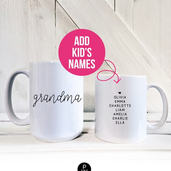Mug with Kids Names // Personalized Cup for Mom, Grandma, Grandpa // Coffee Mug with Grand Children Name List // All My Kids Custom Mug