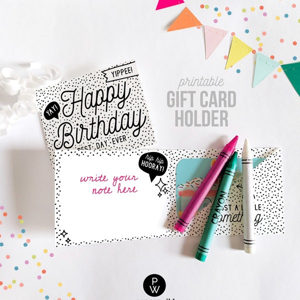 Birthday Gift Card Holder Instant Download // Target, Starbucks Paper Envelope // DIY Printable Template Coffee Giftcard for Friend, Teacher