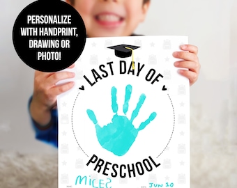 Preschool Graduation Handprint Sign: Fill-In Keepsake (Digital Download)