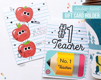 Teacher Gift Idea Coffee Gift Card Holder // Target, Starbucks Instant Download // Printable Back to School Template for Nanny, New Teacher
