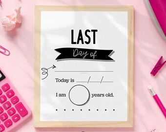 Last Day of School Photo Keepsake // Fill In The Blank End of School Printable for PreK, Kindergarten, K-12, Any Grade // Instant Download