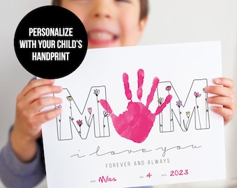 Mother's Day Handprint Keepsake: DIY Mom Birthday Gift (Instant Printable)