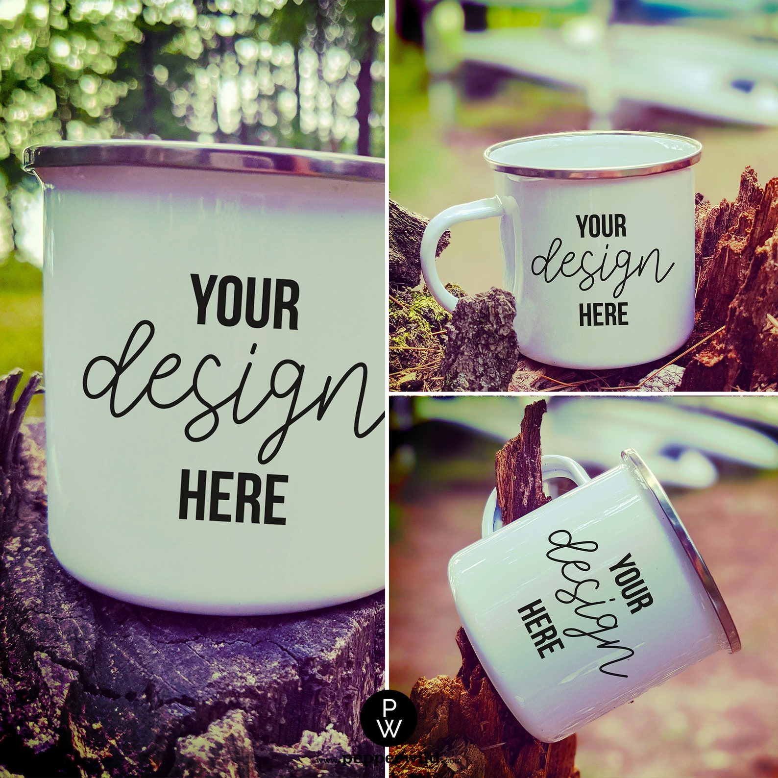 12oz Camping Mug JPG Mockup for Sublimation Designs // Outdoor Etsy