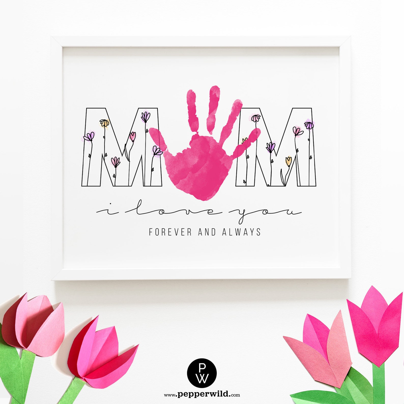 Mom Birthday Handprint Keepsake from Baby Kid // Last Minute Etsy