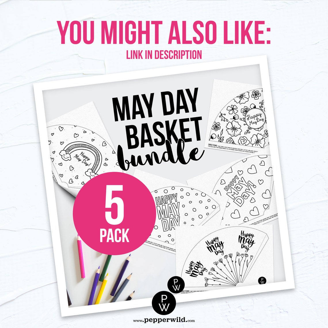 Paper Cone May Day Basket Template to Print at Home // May Day Etsy