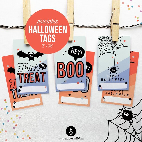 Printable Halloween Gift Tags Bundle // DIY Variety Pack of - Etsy