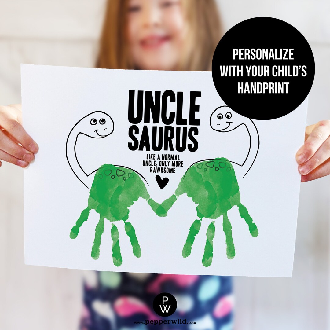 Uncle's Birthday Card With 2 Handprints From Nieces &amp; Nephews ...