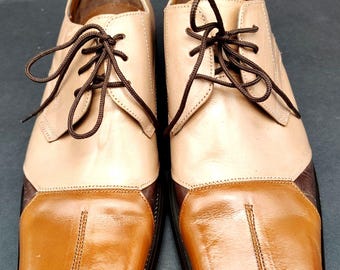 Vintage Stacy Adams 3-Tone Brown Leather Oxford Shoes (Size 9.5 M)