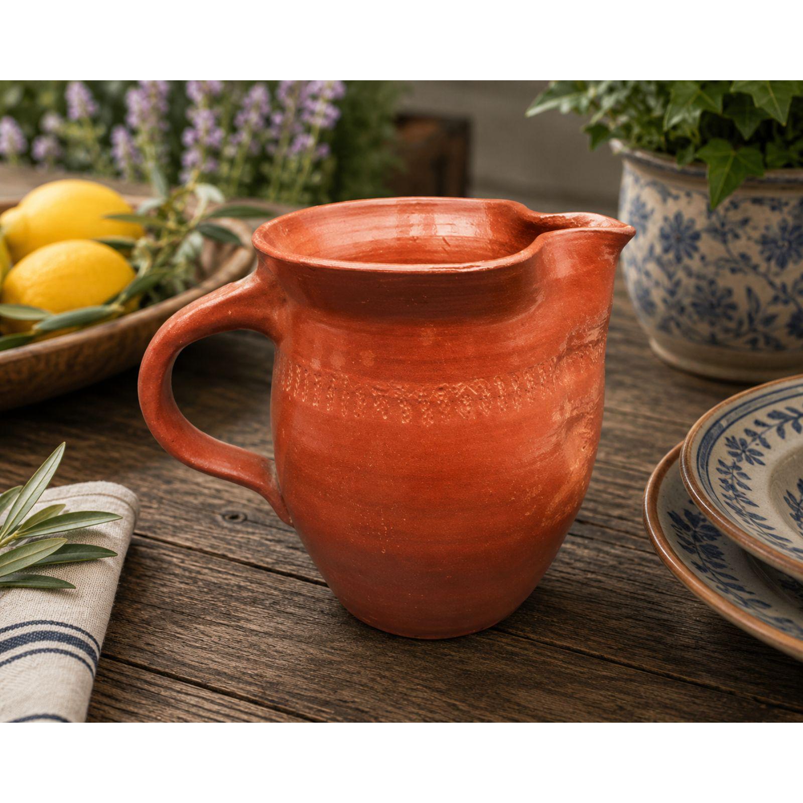 Vintage Terra Cotta Pitcher - Etsy