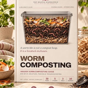 Worm Composting Guide | Vermicomposting for Beginners, Bin Setup, Moisture & Feeding | Why Worm Bins Fail (PDF + EPUB)