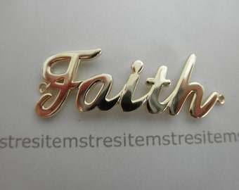 gold vermeil sterling silver FAITH script connector