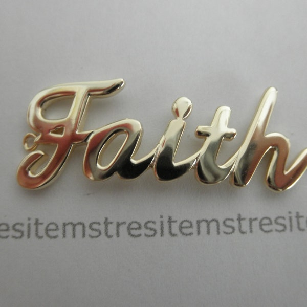 gold vermeil sterling silver FAITH script connector