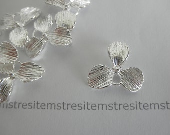 100 orchid flower connectors -silver- big flower