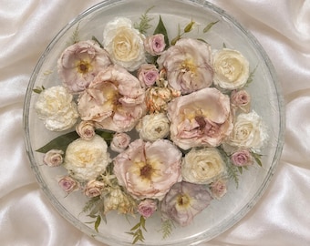 Custom Resin Floral Tabletop, Wedding Bouquet Preservation Keepsake, Memorial Flower Table, Gift