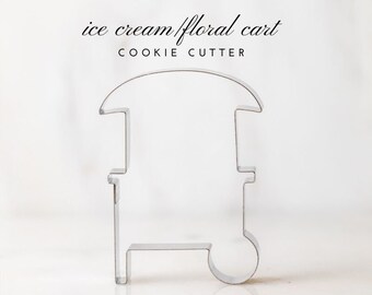 Flower Pastry Ice cream Cart Cookie Cutter - Custom Sugar Cookies - Cutters - French Pastry - Champagne