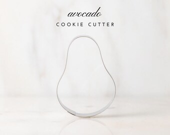 Avocado Cookie Cutter - 3.5 inches - Stainless Steel - Custom cutters - Sugar Cookies