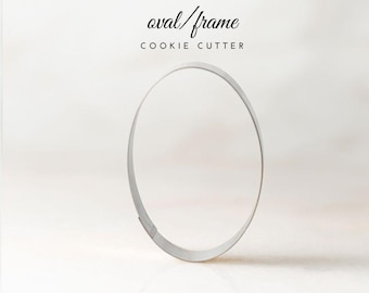 3 inch Oval - Frame - Cookie Cutter Design, Custom Stainless Steel Baking Tool