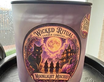 Wicked Ritual Candle Company - Moonlight Mishchief - Realizzata artigianalmente in Colorado - Candela da 11 oz (312 g) in cera di soia al 100%.
