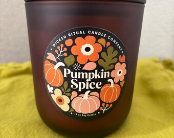 Wicked Ritual Candle Company - Zucca e Spezie - Realizzata a mano in Colorado - Candela da 11 oz (312 g) in cera di soia al 100%.