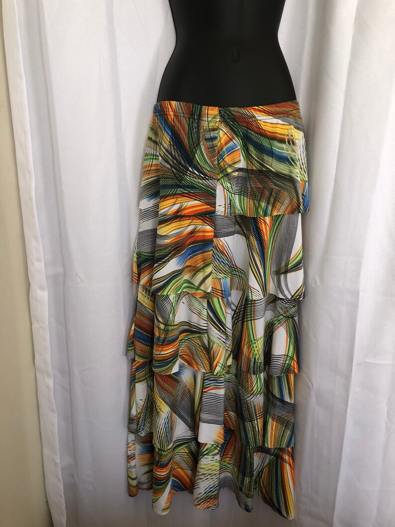 Retro 2000 Multi Colored Gypsy Skirt