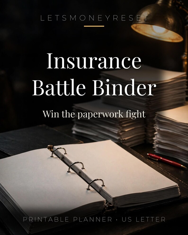 Insurance Binder Printable, Prior Auth Battle Tracker, Appeal Organizer (49 Pages) image 1