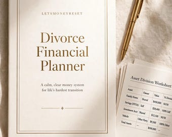Divorce Financial Planner Printable, Asset Division, Legal Fee Tracker (Digital Download)