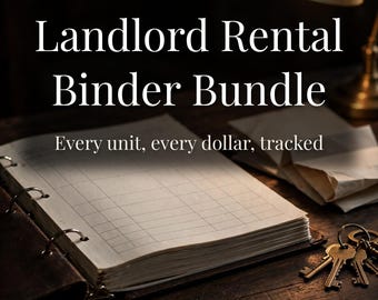 Rental Property Spreadsheet & Landlord Binder Bundle | Printable Property Planner, Excel Rent Tracker