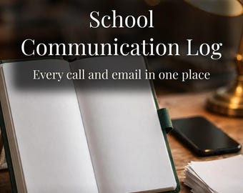 School Communication Log, Teacher Parent Binder, IEP 504 Meeting Notes (Digital Download)